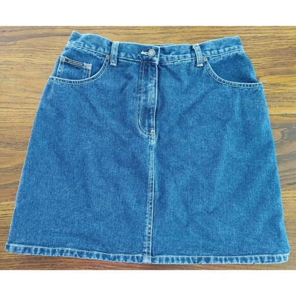 mini skirt Side Stripes 5 Pocket NY Jean Co ladies size 10 button up denim - Picture 3 of 7